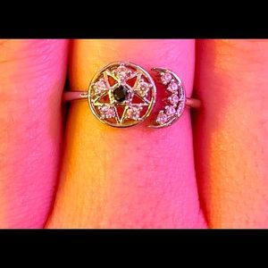 Fragrant Jewels Moonflower ring size 5 Star moon